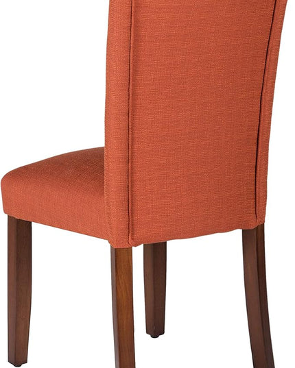 HomePop Parsons Classic Upholstered Accent Dining Chair, Single Pack, Orange - LeafyLoom