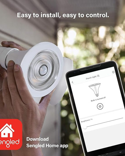 Sengled Smart Flood Light Bulbs work with SmartThings Hub, Echo 4th, Echo Plus, Alexa, Google, Zigbee Hub Required, PAR38 Led Bulb Motion Sensor Light Outdoor, Dusk to Dawn, 3000K, 1200LM, 1 Pack Sengled