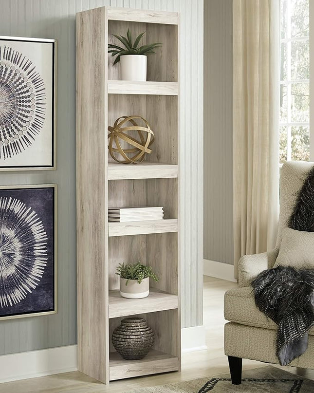 Signature Design by Ashley Carynhurst Farmhouse 60" Home Office Desk with Drawers, Distressed White & Bellaby Farmhouse Pier with 3 Adjustable Shelves, Whitewash - LeafyLoom