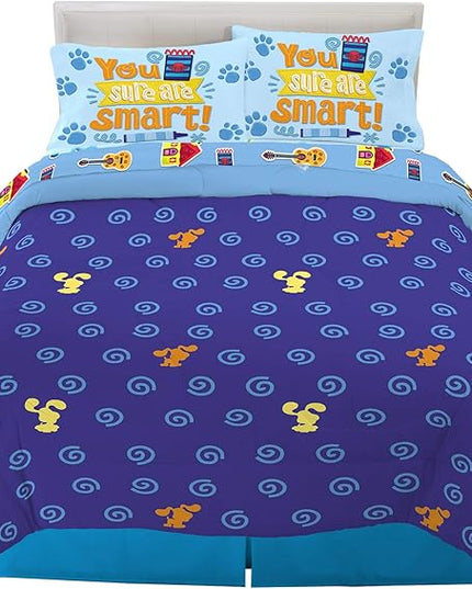 Franco Kids Bedding Super Soft Comforter and Sheet Set, 5 Piece Full Size, Blues Clues - LeafyLoom
