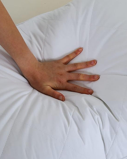 Three Geese Pack of 2 White Goose Feather Bed Pillows King Size - Soft 600 Thread Count 100% Cotton, Medium Firm,Soft Support Surround Fill Polyester, White Solid - LeafyLoom