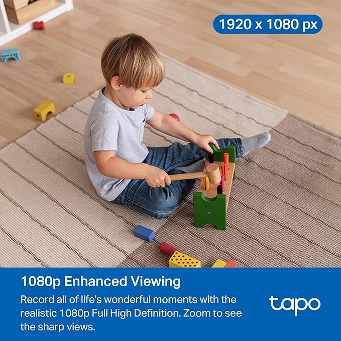 Tapo by TP-Link Pan/Tilt Security Camera for Baby Monitor, Pet Camera w/Motion Detection, 1080P, 2-Way Audio, Night Vision, Cloud & SD Card Storage, Works with Alexa & Google Home, Black (Tapo C201) Tapo