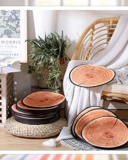 Woanger 24 Pcs Carpet Circle Seats 13.78 Inch 3D Digital Print Wood Tree Round Kids Floor Cushion Soft Warm Small Mat Circle for Preschool Classroom Seating Home Couch Sofa Bedroom Living Room Decor - LeafyLoom