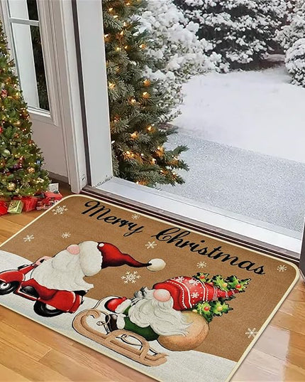 Vanleonet Merry Christmas Gnome Door Mat, Christmas Welcome Decorative Doormat,Winter Xmas Holiday Front Porch Rugs, Outdoor Indoor Entrance Doormat, Front Door Mats Floor Mat, 29 x 17 Inch Vanleonet