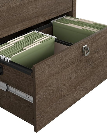 Bush Furniture Salinas 2 Drawer Lateral File Cabinet in Ash Brown - LeafyLoom