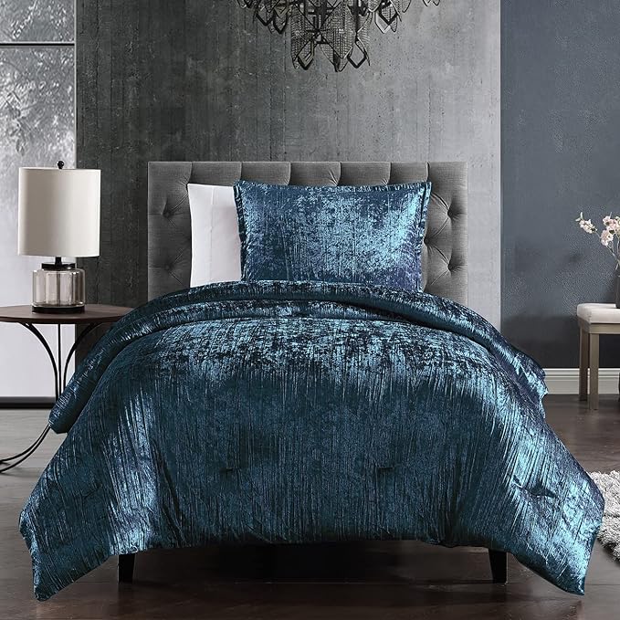 Riverbrook Home Turin Comforter Set, Twin, Blue, 2-Piece Set - LeafyLoom