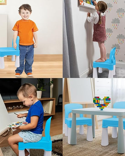 burgkidz Plastic Toddler Chair, Durable and Lightweight Kids Chair, 9.3" Height Seat, Indoor or Outdoor Use for Toddlers Boys Girls Blue - LeafyLoom