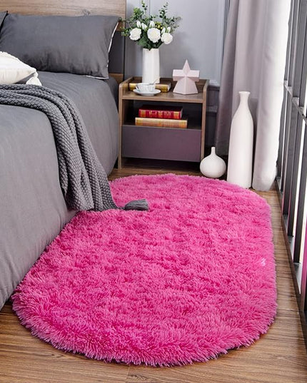 Noahas Ultra Soft Fluffy Bedroom Rugs Kids Room Carpet Modern Shaggy Area Rugs Home Decor 2.6' X 5.3', Hot Pink - LeafyLoom