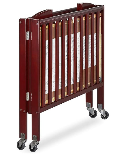 3-in-1 Folding Portable Crib, Cherry, Large - LeafyLoom