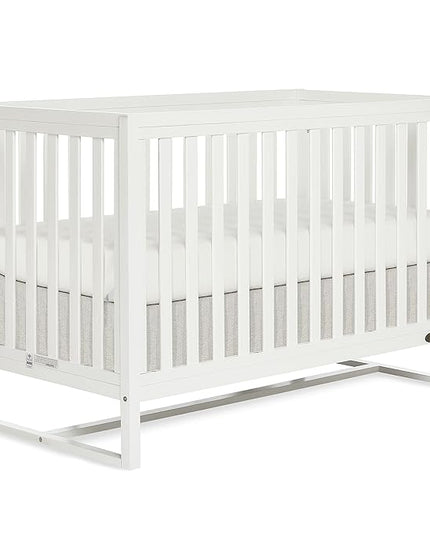 Arlo 5-in-1 Convertible Crib in White, JPMA Certified, 3 Mattress Height Settings, Non-Toxic Finish, Made of Sustainable and Sturdy Pinewood - LeafyLoom