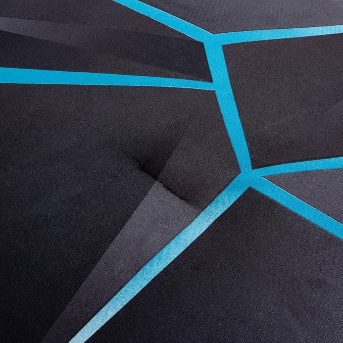 NTBED 3D Geometric Comforter Set for Boys Kids, Irregular Diamond Pattern Lightweight Microfiber Bedding Sets All Season (Blue,Full) - LeafyLoom