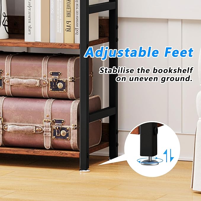 Small Bookshelf for Small Spaces, 3 Tier Small Book Shelf Organizer, Narrow Bookcase for Small Spaces, Small Bookcase for Bedroom, Living Room, Home, Office, 120 lbs Weight Capacity (Brown) - LeafyLoom