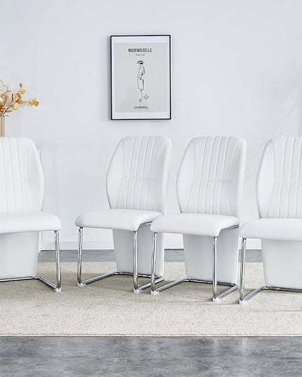 NicBex Haerin-SD-00292-LWJ Dining Chairs, 17.5"x16.6"x37.6", White - LeafyLoom