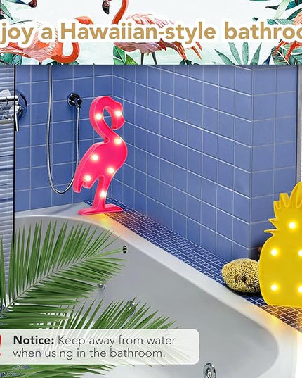 AceList Luau Party Decorations Flamingos Pineapple Lights Tropical Hawaiian Themed Party Supplies Birthday Decor for Wall Table Desk Centerpieces - LeafyLoom
