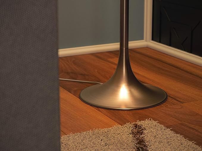 Kenroy Home 21405AB Stowe Floor Lamp with Antique Brass Finish, Modern Style, 61" Height, 19" Width, 19" Depth - LeafyLoom