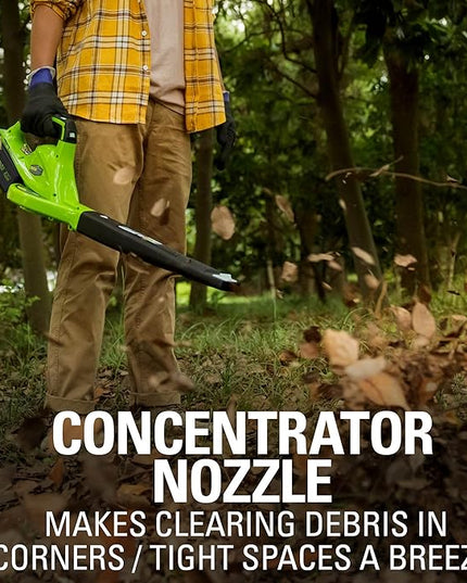 Greenworks 40V (150 MPH / 130 CFM) Cordless Leaf Blower, 4.0Ah Battery and Charger Included - LeafyLoom
