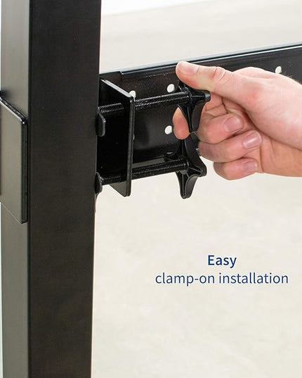VIVO Black Universal Steel Clamp-on Desk Stabilizer Bar, 36 to 61.6 inch Bracket Support System for Sit to Stand Desk Frames, DESK-STB01B - LeafyLoom