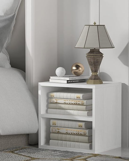 Magic DIY Cube Storage Organizer Stackable Cubes for Home Books Clothes Toy -Modular Cubby Storage System -Stackable Storage Cubes -Bookcase Closet (Pure white-washed, 1 Layer Cube) - LeafyLoom