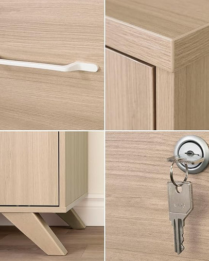 South Shore Helsy 2-Drawer File Cabinet, Lateral, Soft Elm and White - LeafyLoom