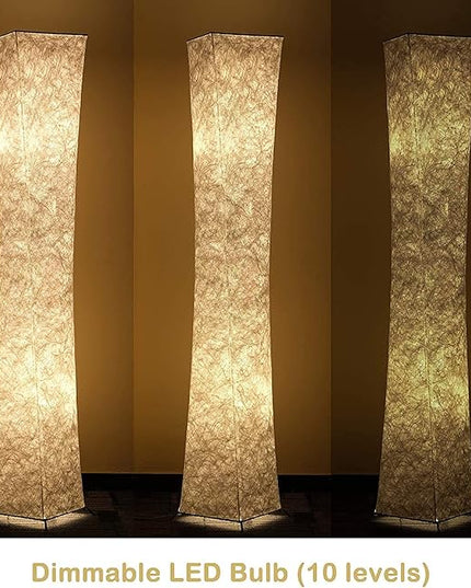 LEONC Design 39'' Creative LED Floor Lamp, Softlighting Minimalist Modern Contemporary with Fabric Shade & 2 Bulbs Floor Lamps for Living Room Bedroom Warm Atmosphere(Tyvek Dupont 39 x 7.9 x 7.9inch) - LeafyLoom