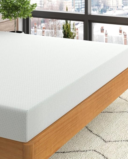 ZINUS 6 Inch Green Tea Memory Foam Mattress, King, Fiberglass Free, Patented Custom Contour Support, Sturdy Base Foam, CertiPUR-US Certified, Mattress in A Box, White - LeafyLoom