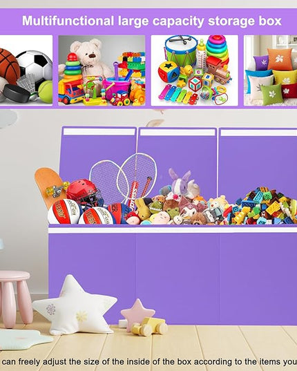 Extra Large Toy Box for Girls Boys - Collapsible Toy Chest Boxes Organizers and Storage for Nursery,Playroom,Office (Violet) 35.8"x12.6"x16" - LeafyLoom