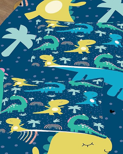 NINENINE Dinosaur Bedding Sets Twin Comforter Sets for Boys,Dark Blue Dinosaur Bedding Sets,Kawaii Cartoon Comforter Sets with 1 Comforter 1Pillowcase - LeafyLoom