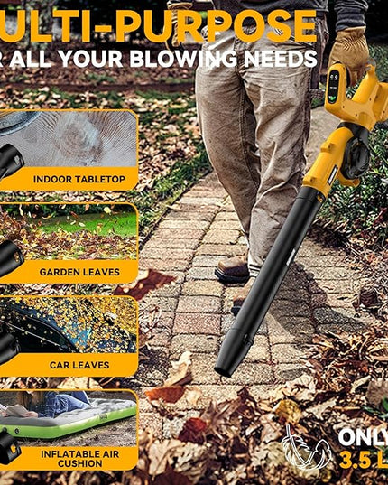 Cordless Leaf Blower for Dewalt 20V Battery, 3 Speed Modes Up to 200MPH, 270° Rotatable Electric Leaf Blower with 4 Blowing Nozzles(No Battery) - LeafyLoom
