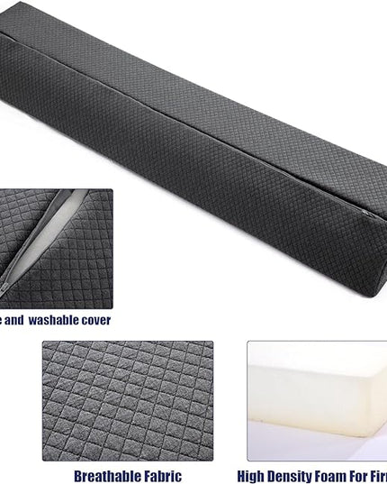 HOMBYS Wedge Pillow Headboard for Bed Gap,Foldable Bed Wedge Gap Filler Twin Size,Matterss Gap Filler,Multi Functional Bed Crack Pillow, Fill The Gap (0-7") Between Your Headboard and Mattress,Grey - LeafyLoom