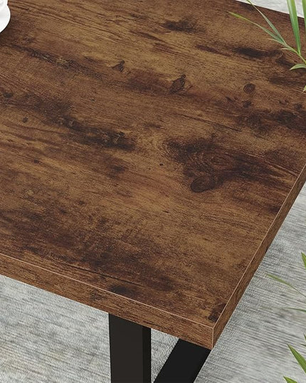 IBF Rustic Coffee Table, Industrial Simple Wooden Living Room Table, Modern Minimalist Farmhouse Rectangle Center Table, Wood and Metal Vintage Tea Coffee Table for Home Bedroom, Rustic Brown, 39 Inch - LeafyLoom
