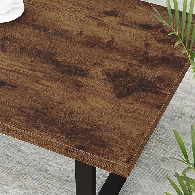 IBF Rustic Coffee Table, Industrial Simple Wooden Living Room Table, Modern Minimalist Farmhouse Rectangle Center Table, Wood and Metal Vintage Tea Coffee Table for Home Bedroom, Rustic Brown, 39 Inch - LeafyLoom