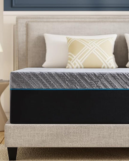 King Size Mattress,12-Inch King Foam Mattress in Box,Edges Support for Sleep Supportive,76" X 80" X 12",Grey - LeafyLoom