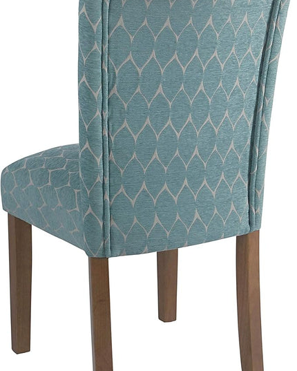 HomePop Parsons Classic Upholstered Accent Dining Chair, Teal (Set of 2) - LeafyLoom