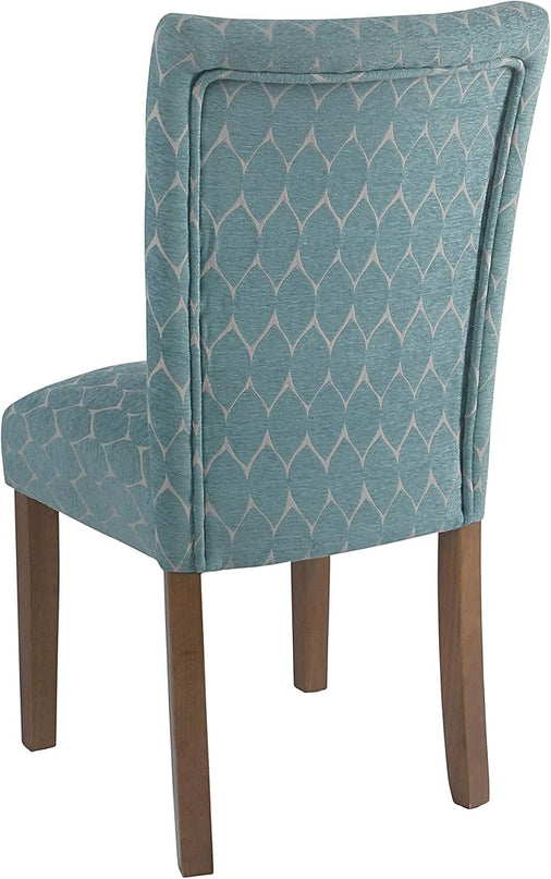 HomePop Parsons Classic Upholstered Accent Dining Chair, Teal (Set of 2) - LeafyLoom