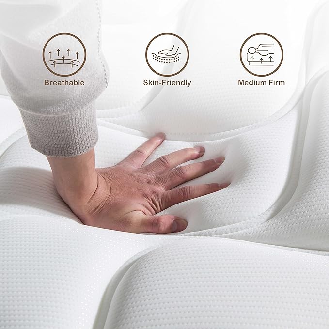 Full Mattress,10 Inch Full Size Mattress in a Box,Gel Memory Foam and Innerspring Hybrid Mattress with Individual Pocket Spring for Motion Isolation,Pressure Relief,Medium Firm Feel - LeafyLoom