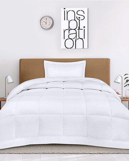 Utopia Bedding Twin Comforter Set Kids with 1 Pillow Sham, Bedding Comforter Sets, Down Alternative White Comforter, Soft and Comfortable, Machine Washable - LeafyLoom