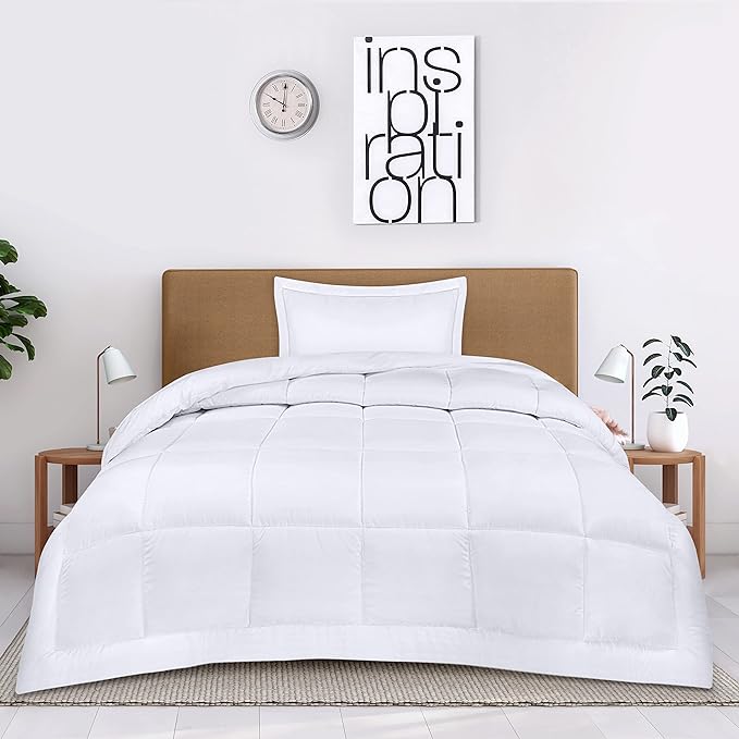 Utopia Bedding Twin Comforter Set Kids with 1 Pillow Sham, Bedding Comforter Sets, Down Alternative White Comforter, Soft and Comfortable, Machine Washable - LeafyLoom