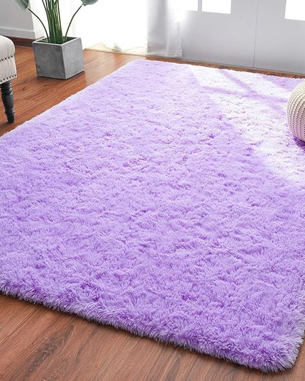 Softlife Ultra Soft Fluffy Area Rugs for Bedroom, Girls and Boys Room Kids Room Nursery Rug, 4 x 5.3 Feet Shaggy Fur Indoor Plush Modern Floor Carpet for Living Room Christmas Decor, Purple - LeafyLoom