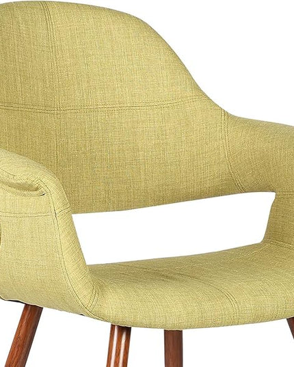 Armen Living Phoebe Mid-Century Modern Fabric Upholstered Dining Chair, Green - LeafyLoom