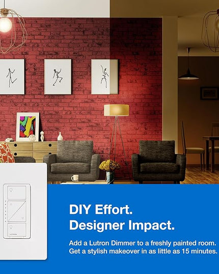 Lutron Caseta Original Smart Dimmer Switch Kit, 2 Dimmer Switches, 2 Wall Plates, 2 Remotes, 2 Pedestals, and Smart Hub, Works with Alexa, Apple Home, Google Home, 3Way, 150W, No Neutral, P-BDG-PKG2W Lutron