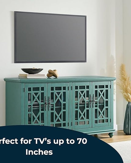Martin Svensson Home Elegant TV Stand, 63" W x 35" H, Antique Teal - LeafyLoom