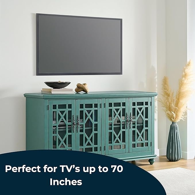 Martin Svensson Home Elegant TV Stand, 63" W x 35" H, Antique Teal - LeafyLoom
