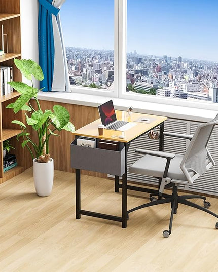 DUMOS 32 Inch Office Small Computer Desk Modern Simple Style Writing Study Work Table for Home Bedroom - Wood - LeafyLoom
