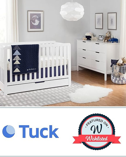 Carter's by DaVinci Colby 4-in-1 Convertible Crib with Trundle Drawer in White, Greenguard Gold Certified, Undercrib Storage - LeafyLoom