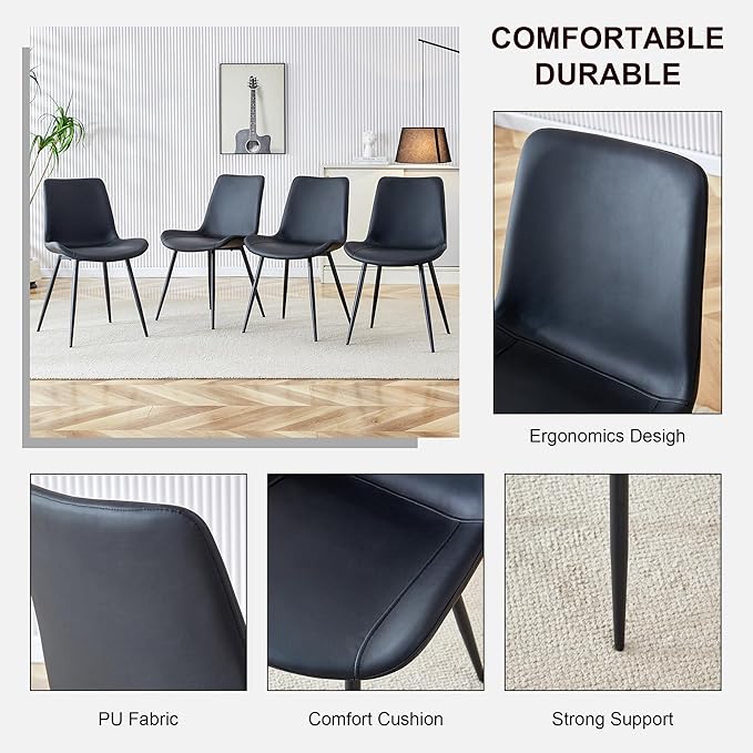 NicBex Haerin-SD-00316-LWJ Dining Chairs, 19.6"x18.5"x32.6", Black - LeafyLoom