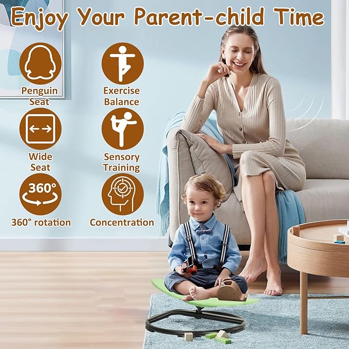 Kids Sensory Spinning Chair, Autism Kids Swivel Chair, Kids Sit and Spin Chair Sensory Toy, Improve Physical Coordination Wobble Chair for Kids, Kids Sensory Equipment for Boys Girls - LeafyLoom