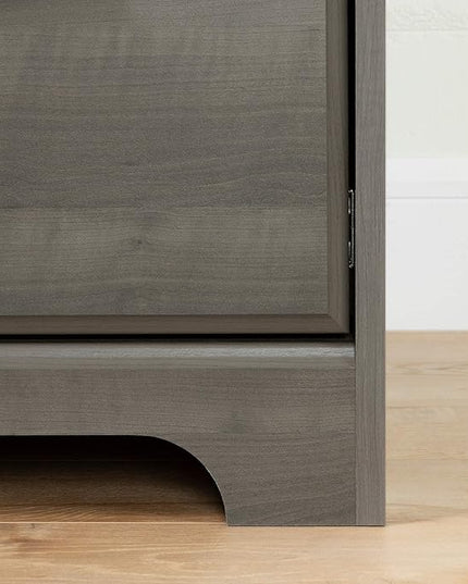 South Shore Versa Computer Desk with Hutch, Gray Maple - LeafyLoom
