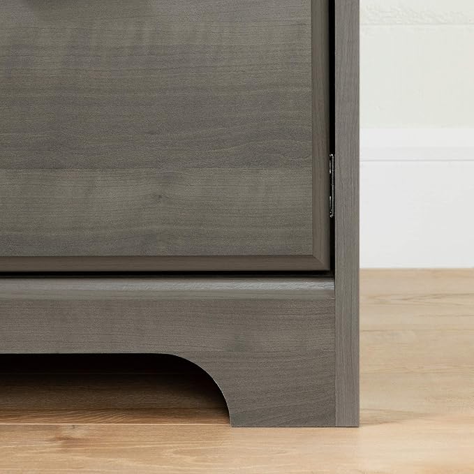 South Shore Versa Computer Desk with Hutch, Gray Maple - LeafyLoom