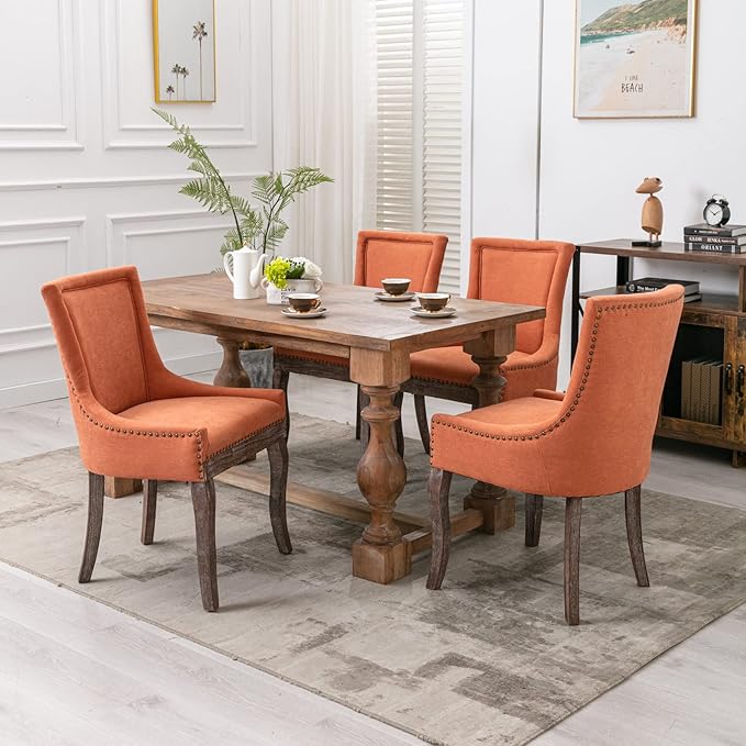 NicBex Haerin-SD-00086-LWJ Dining Chairs, 22.8"x20.8"x35.4", Orange - LeafyLoom