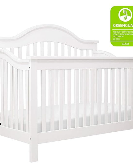 DaVinci Jayden 4-in-1 Convertible Crib in White, Greenguard Gold Certified - LeafyLoom